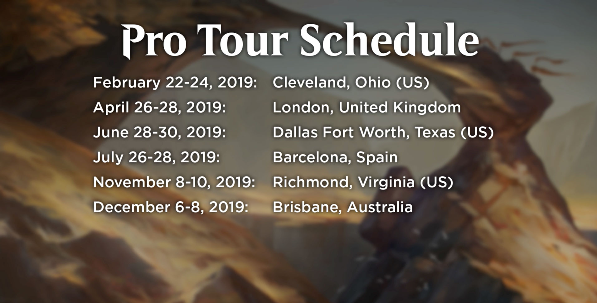 Wizards of the Coast Announces 2019 MTG Pro Tour Schedule - Hipsters of